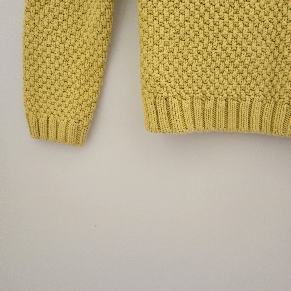 Mini Boden Long Sleeve Yellow Boatneck Cable Knit Sweater - Picture 2 of 5